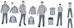 Special Men's Workwear Sets for Transneft Workers (Jacket, Shirt-Jacket, Vest, Pants)