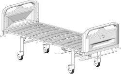 Functional Hospital Bed on Wheels with Plastic Backrests - MSK-4103L