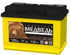 Lead-Acid Starter Battery for Internal Combustion Engines 12V Tyumen Bear 6ST-77VLA