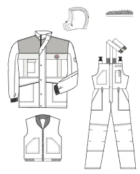 Men's Protective Suit (Jacket & Bib Overall) for Cold Temperature and Contaminants