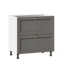 Ameli-3 Kitchen Cabinet Fronts Set 800 with 2 Drawers (Lux) - Grey Onyx