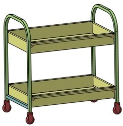 Stainless Steel Dish Collection Trolley, Model TSP
