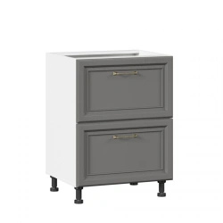 Gelato LD.241820.000 Luxury Kitchen Cabinet Facade Kit with 2 Drawers in Onyx Gray