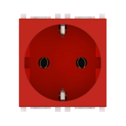 CADUCEUS ALING Experience Red Socket for Hidden Installation with Grounding, 16A, 250V, 2M, Art. 74151.4