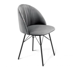 Comfortable Microvelvet Chair with Metal Supports SHT-ST35-1/S64