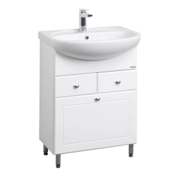 Aquaton Norm 65 Sink Cabinet with Laundry Basket - White