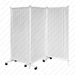 White PVC Screen with Metal Frame, 3 Sections, Model SHM.03.00