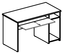 Computer Desk with Pull-out Keyboard Tray and CPU Space - Model 6057