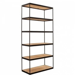 Metal Shelf with Wooden Shelves by Bashkir Furniture Factory