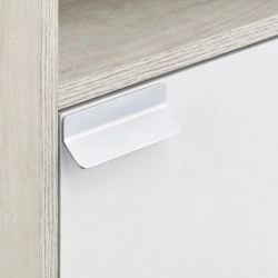 Aquaton Fly White Single Door Cabinet with Right Craft Oak Finish 1A237903FAX1R1