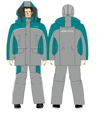 High-Visibility Men's Suit (Jacket, Bib Overalls) for Cold Weather Protection