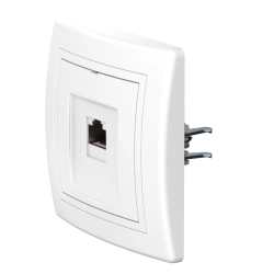CADUCEUS ALING PRESTIGE Hidden Computer Socket with Keystone RJ45 8P8C Cat.6 FTP, White, Art. 6150S.000