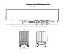 Tonar 97461 Cargo Semi-Trailer with Axles TONAR 90422, 90424, 90431, 1342