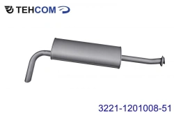 Exhaust Muffler with Outlet Pipe for Gazelle Vehicle, Model 3221-1201008-51