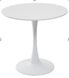 Modern Round Dining Table with Metal Base