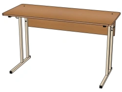 School Desk for Two Students, Fixed Height, Rounded Corners (Model SU28)
