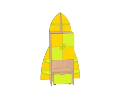 Children's Toy Storage Wall "Rocket" Model SI-RA