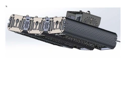 Industrial LED Light "MTM IoT" Series CUBE 160, Three Modules, Side Connection, 5° Mounting