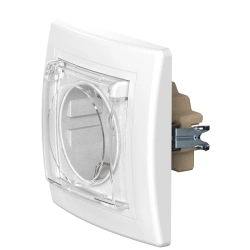 Caduceus Aling Prestige Hidden Socket with Grounding, 16A, 250V, White
