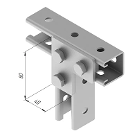 L-Shaped Plate SMA 615, 40x80mm, 5.0mm Thick, Galvanized Steel