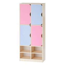 Four-Door Children's Clothing Wardrobe with Shoe Rack