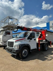 Self-Propelled Boom Lift PSS 131.18E (C41R13) 79-TV on Gazon Next "RED MACHINE