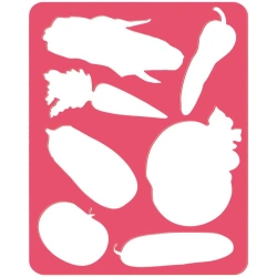 Contour colouring stencil, "Vegetables", packet, europodweight