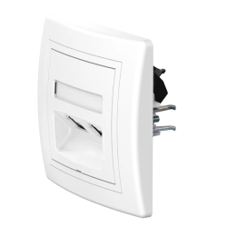 Double Computer Socket with Keystone RJ45 Modules Cat.5e UTP, White, Art. 614