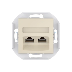 CADUCEUS ALING PRESTIGE Double Computer Socket with Keystone RJ45 Cat.6 Modules, Beige, Art. 6015S.9