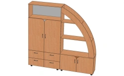 Rainbow Shelf with Cabinet and Drawers, Model S-R