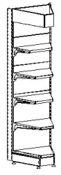 Single-Sided Corner Shelving Unit, Internal ST1-UV(45°)