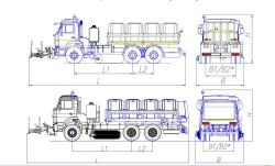 Road maintenance machine with a set of summer equipment model MK-4532-08