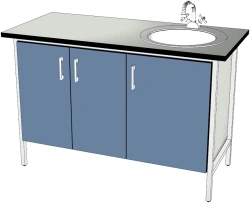 Laboratory Workbench with Three Cabinets TM-3