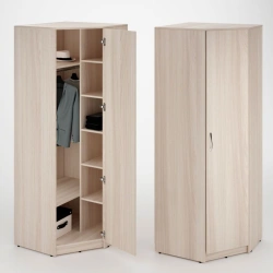 Corner Wardrobe with Chrome Rod and Shelves