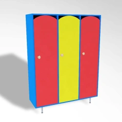 Compact 3-Section Wardrobe for Kindergarten - Model 40003