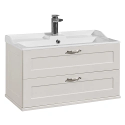 Aquaton Leon 80 Wall-Mounted Sink Cabinet in White Oak