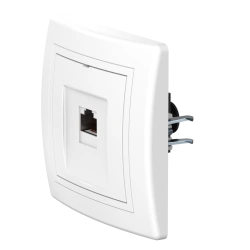 CADUCEUS ALING PRESTIGE Hidden Installation Computer Socket with Keystone RJ45 Module 8P8C cat.6A FTP, White, Art. 616S.000