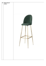 Rumba Bar Stool with Metal Base and Fabric Upholstery