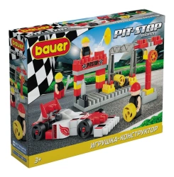 Educational Toy Building Set "Pit Stop" with Racing Car and Tire Repair Station