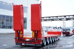Specialized Heavy-Duty Semi-Trailer with Hydraulic Double Folding Ramps Tversoyrmash 993951 Modification 0022