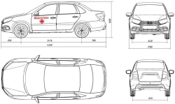 Medical Service Vehicle 2230, Modification 223000 on LADA GRANTA Base