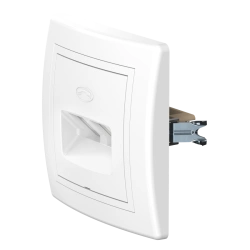 CADUCEUS ALING PRESTIGE Double Hidden Installation Telephone Socket 2xRJ12 6P2C, White, Art. 611.000