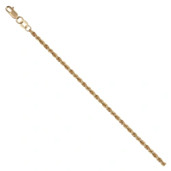 585 Gold Bracelet with Green Cord and Diamond Facet, Model NB17-080, 17cm, 2.93g