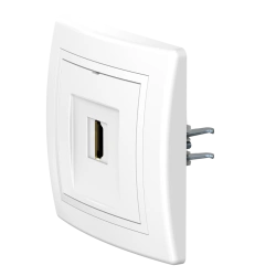 Hidden Installation Socket with Keystone HDMI Module Type A-A, White, Art. 6163.000