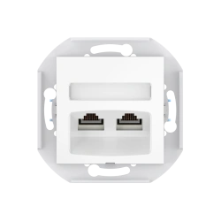 Double Computer Socket with Keystone RJ45 Modules Cat.5e UTP, White, Art. 601