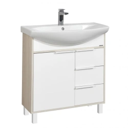 Spacious Aquaton Riko 80 Sink Cabinet, White Ash 1A215401RIB901.A215.4.01R.IB9.0