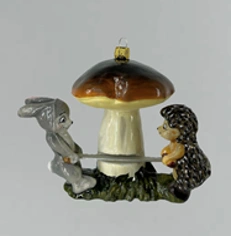 Handmade Glass Christmas Ornament "Loggers