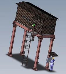 Metal Access Platform with Rope Mechanisms for Emergency Repair Gates - Prosyanskaya HPP