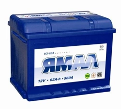 Lead-Acid Starter Battery for Internal Combustion Engines 12V 62Ah Yamal