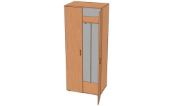 Clothing Wardrobe with Pull-Out Hanging Rod - Model ШО-2
